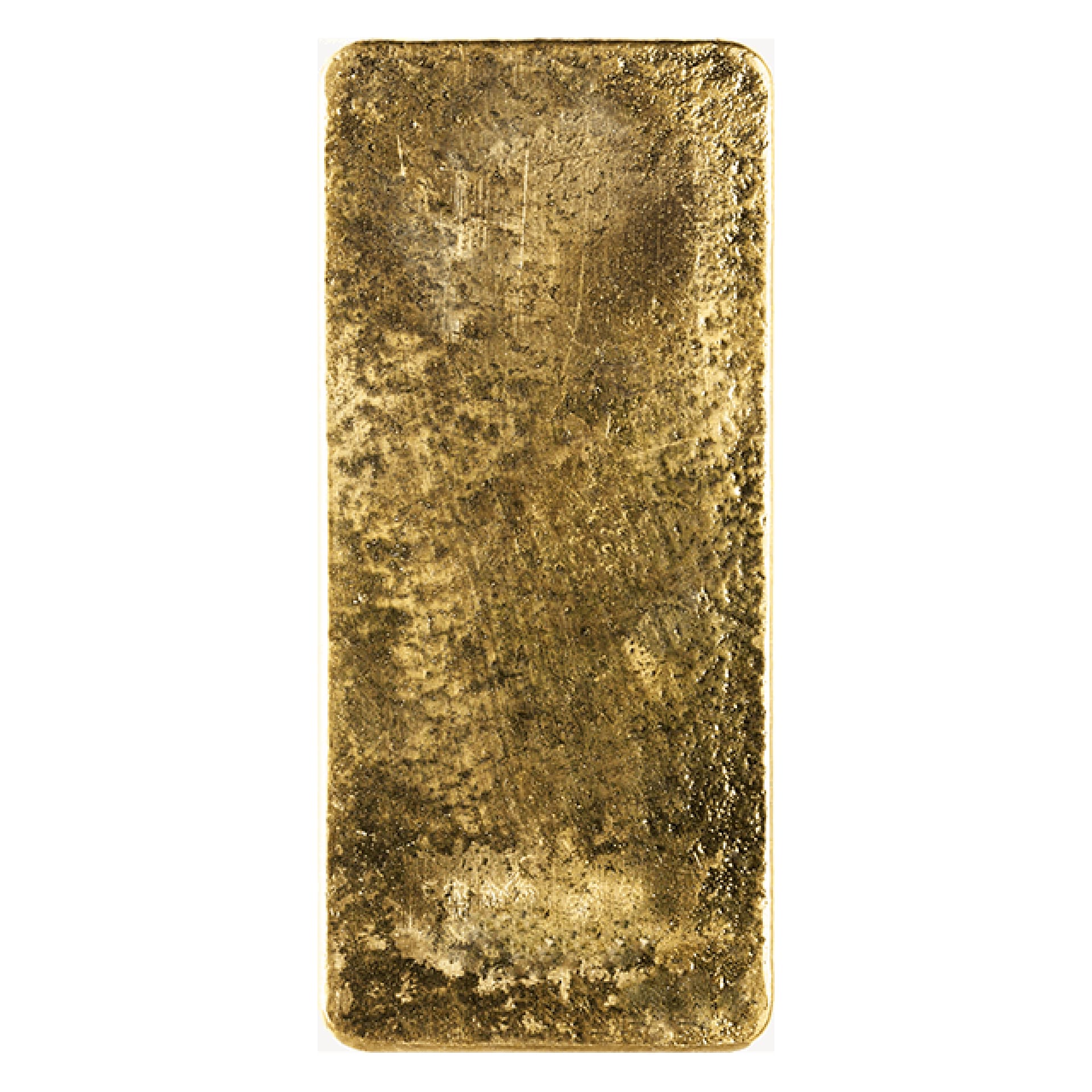Reverse side of 1 kilo cast gold bar with smooth finish