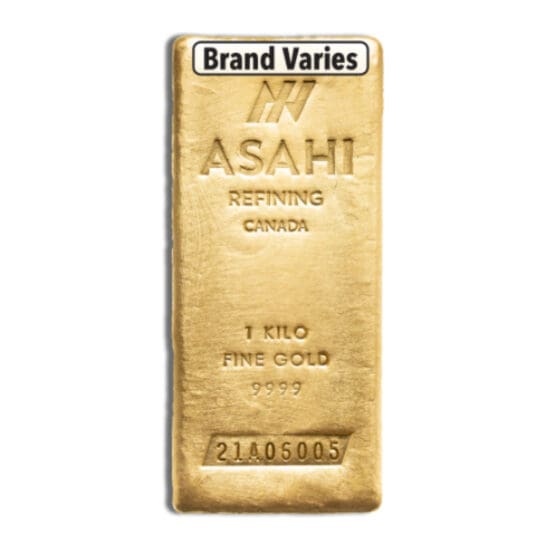 1 Kilo Gold Bar – obverse, .9999 fine gold from LBMA-approved mint