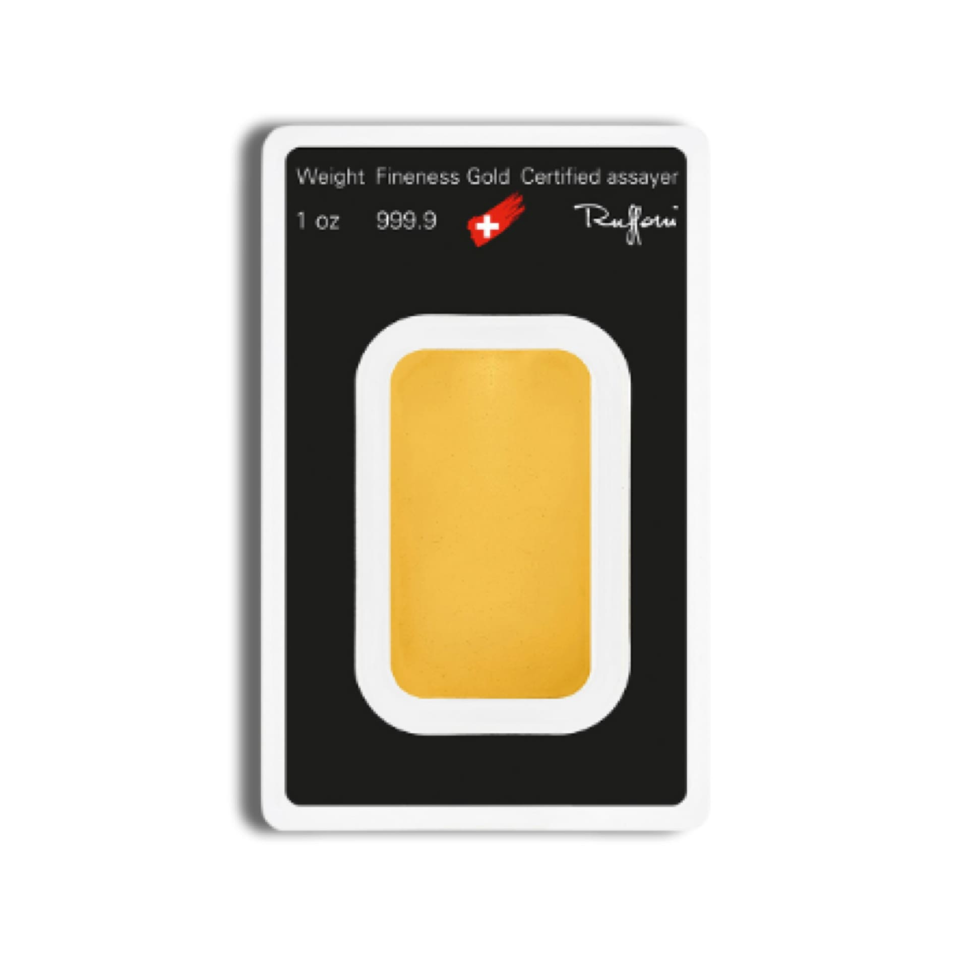 1 oz Suisse Gold Bar – reverse, repeating logo or blank