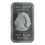 1 oz Silver Bar Aztec Calendar – obverse with detailed Aztec Sun Stone design