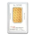 1 oz Credit Suisse Gold Bar – reverse, repeating logo pattern