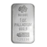 1 oz Credit Suisse Platinum Bar – obverse, .9995 fine with serial number