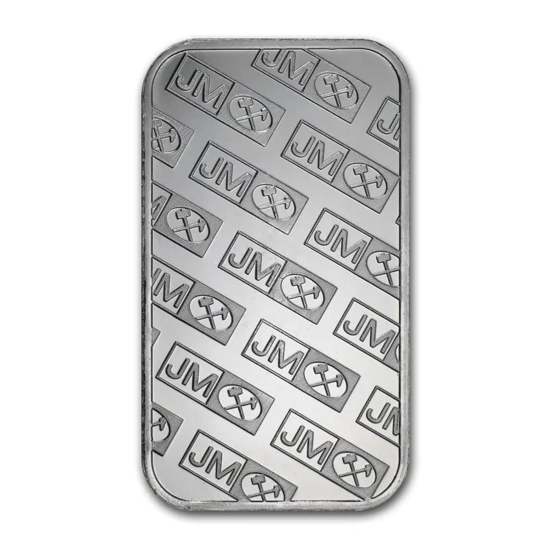 1 oz Silver Bar Johnson Matthey – reverse, repeating JM pattern