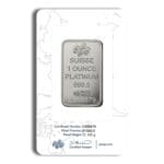 1 oz Platinum Bar PAMP Fortuna – reverse with serial number and purity