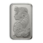 1 oz Platinum Bar PAMP Fortuna – obverse with Lady Fortuna design, .9995 fine