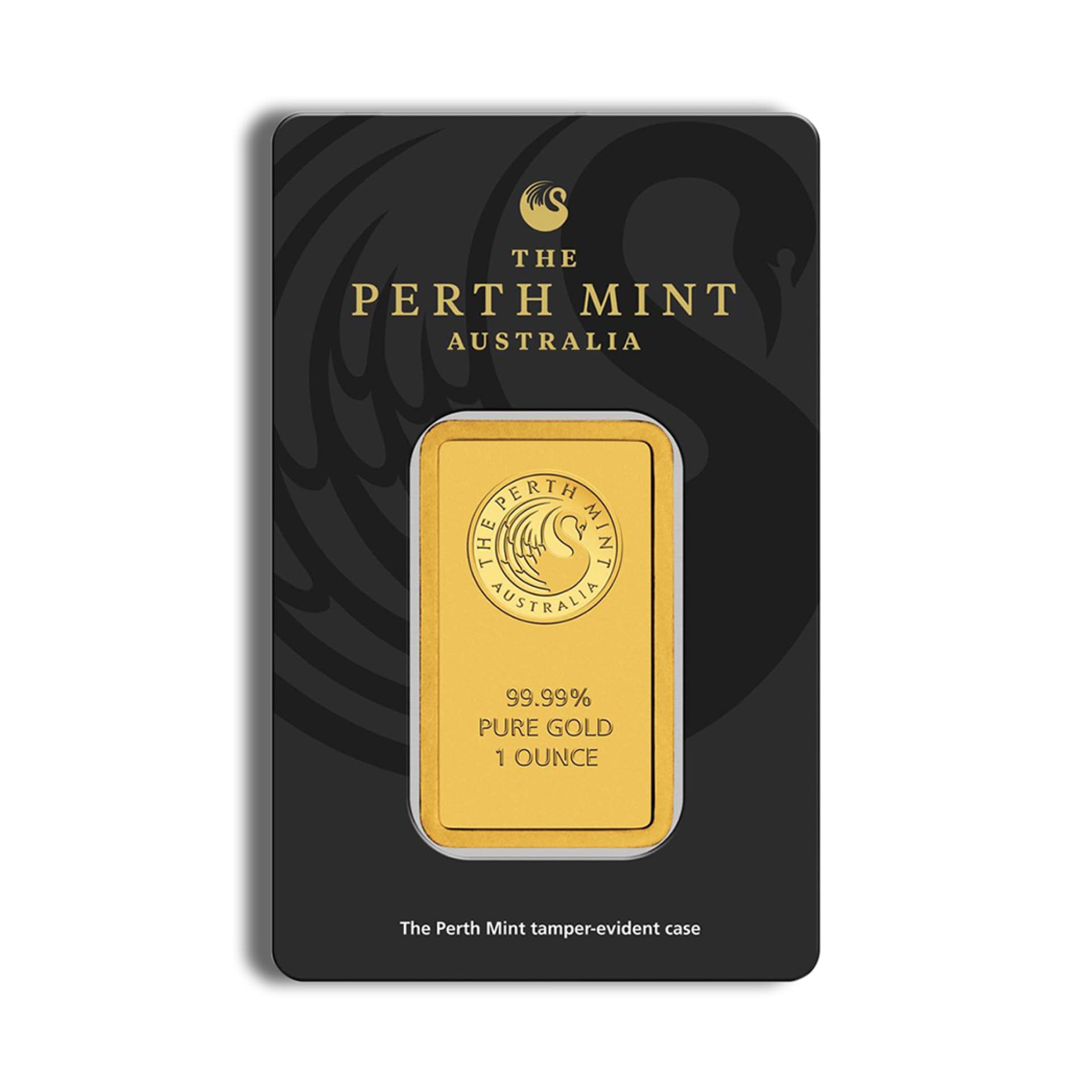 1 oz Perth Mint gold bar obverse in sealed assay