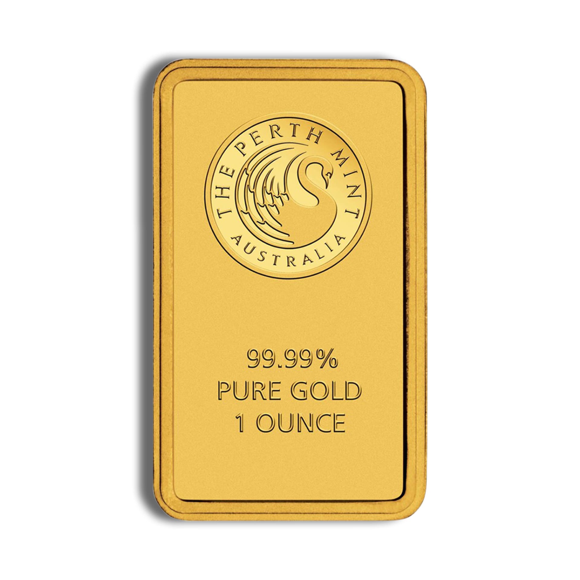 Raw 1 oz gold bar Perth Mint obverse