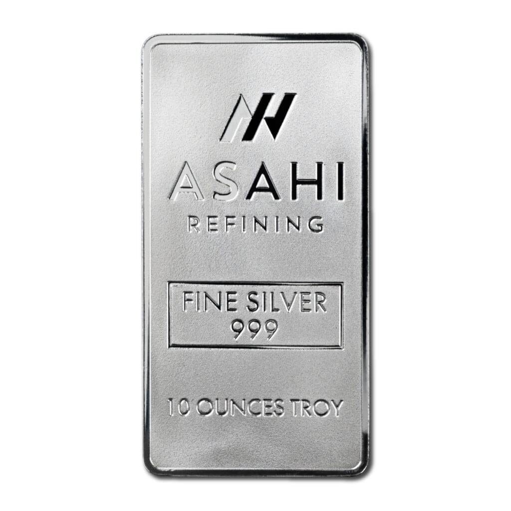 10 oz Asahi silver bar obverse view