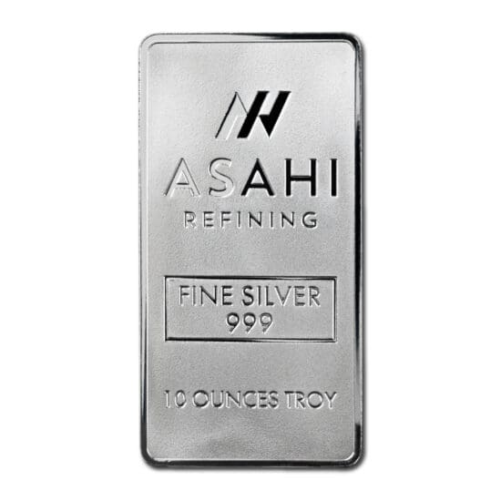 10 oz Asahi silver bar obverse view