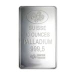 Obverse of 10 oz PAMP Suisse palladium bar