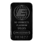 Obverse of 10 oz platinum bar from varied mint