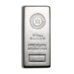 Obverse of 100 oz Royal Canadian Mint silver bar