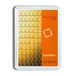 Obverse of 100 x 1 gram Valcambi Gold CombiBar