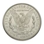 Reverse of 1921 Morgan Silver Dollar in AU condition
