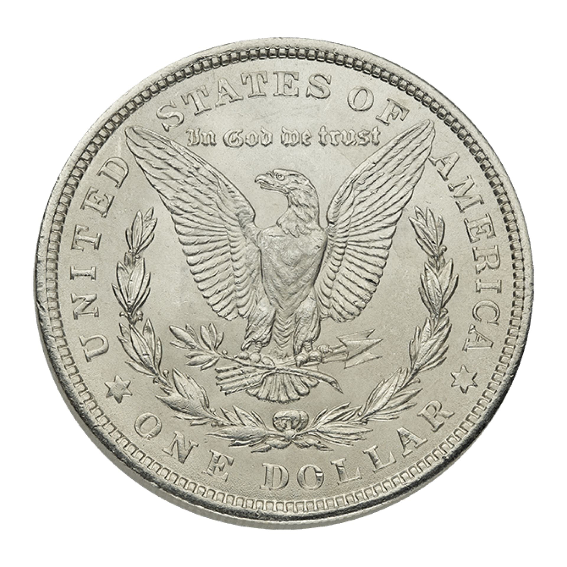 Reverse of BU 1921 Morgan Silver Dollar