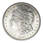 1921 Morgan Silver Dollar XF obverse view
