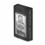 5 oz Germania Mint cast silver bar boxed view showing serial number and .9999 purity