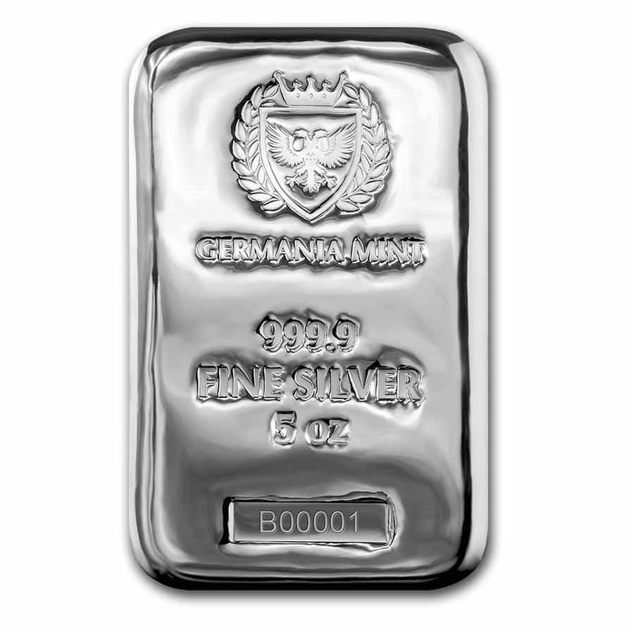 5 oz silver bar germania mint serialized
