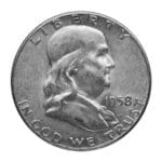 Obverse of 90% Silver Franklin Half Dollar