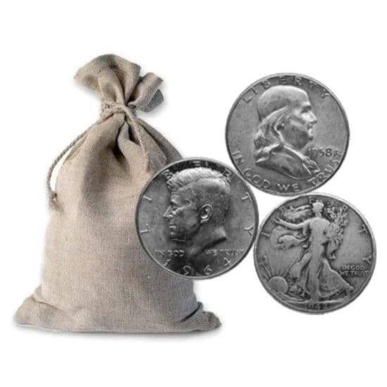Bag of 90% Silver Mixed Half Dollars – Face