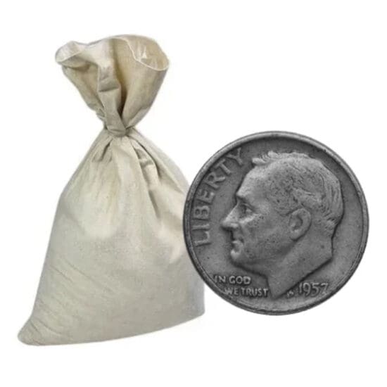 Bag containing 1,000 90% silver dimes