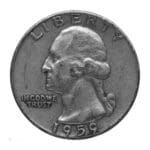 Obverse of 90% Silver Washington Quarter with George Washington portrait