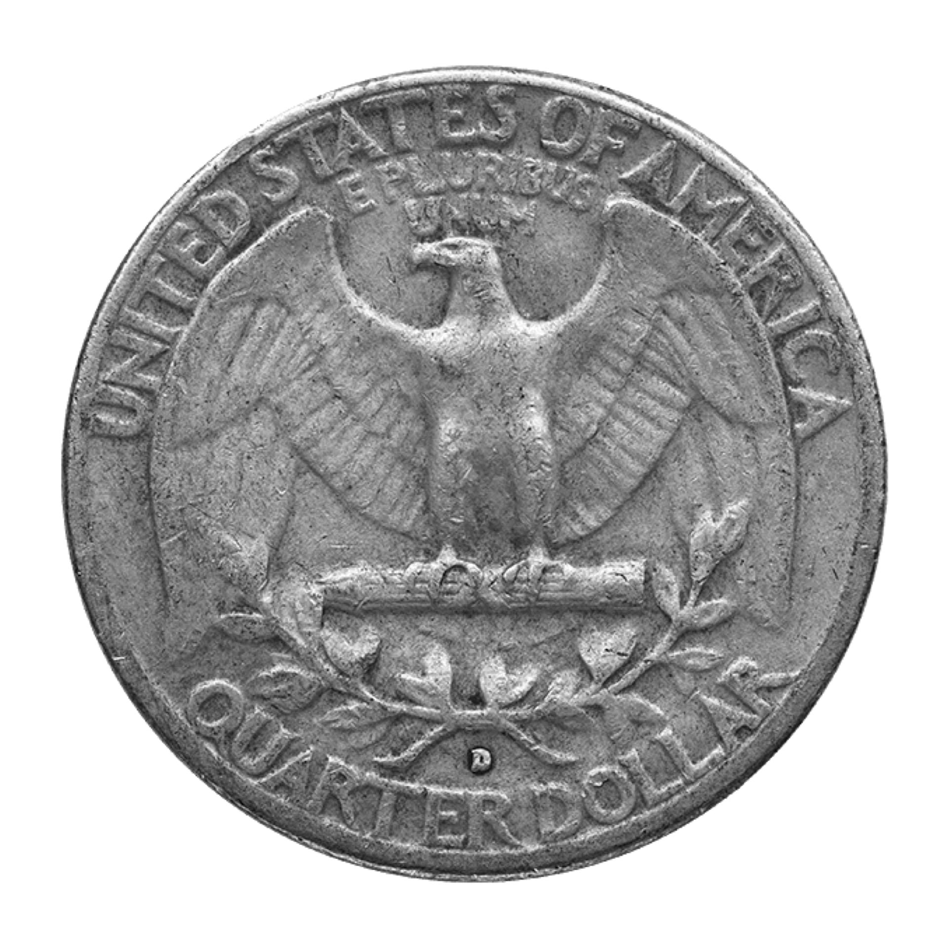 Reverse of 90% Silver Washington Quarter with eagle design