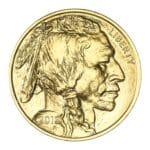 Obverse of 1 oz Gold American Buffalo coin featuring Native American profile