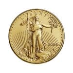 Obverse of 1/2 oz American Gold Eagle coin featuring Lady Liberty