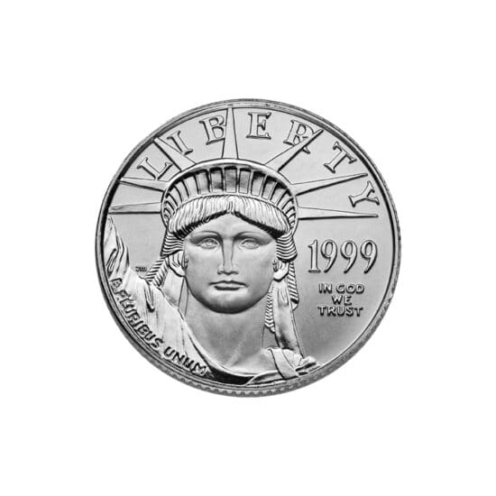 Obverse of 1/4 oz American Platinum Eagle with Liberty