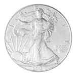 Obverse of 1 oz American Silver Eagle showing Walking Liberty