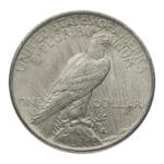 Reverse of Silver Peace Dollar in AU condition