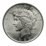 Silver Peace Dollar BU coin obverse view