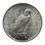 Silver Peace Dollar BU coin reverse view