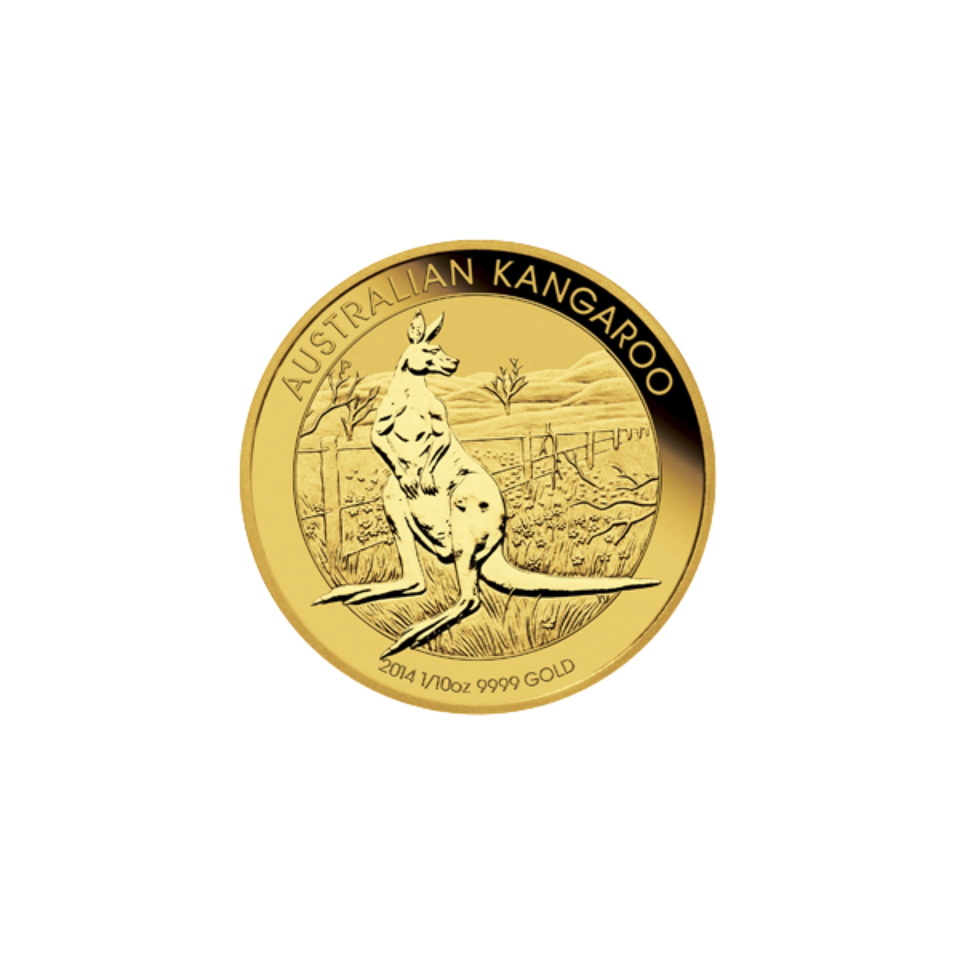 Reverse of 1/10 oz Australian Gold Kangaroo