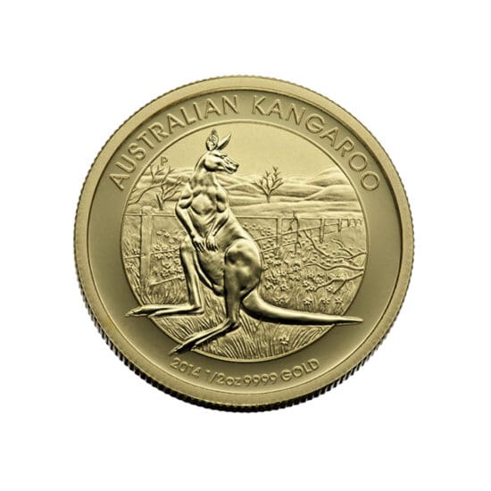 Reverse of 1/2 oz Australian Gold Kangaroo coin