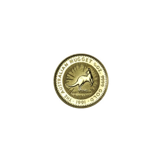 Reverse of 1/20 oz Australian Gold Kangaroo coin