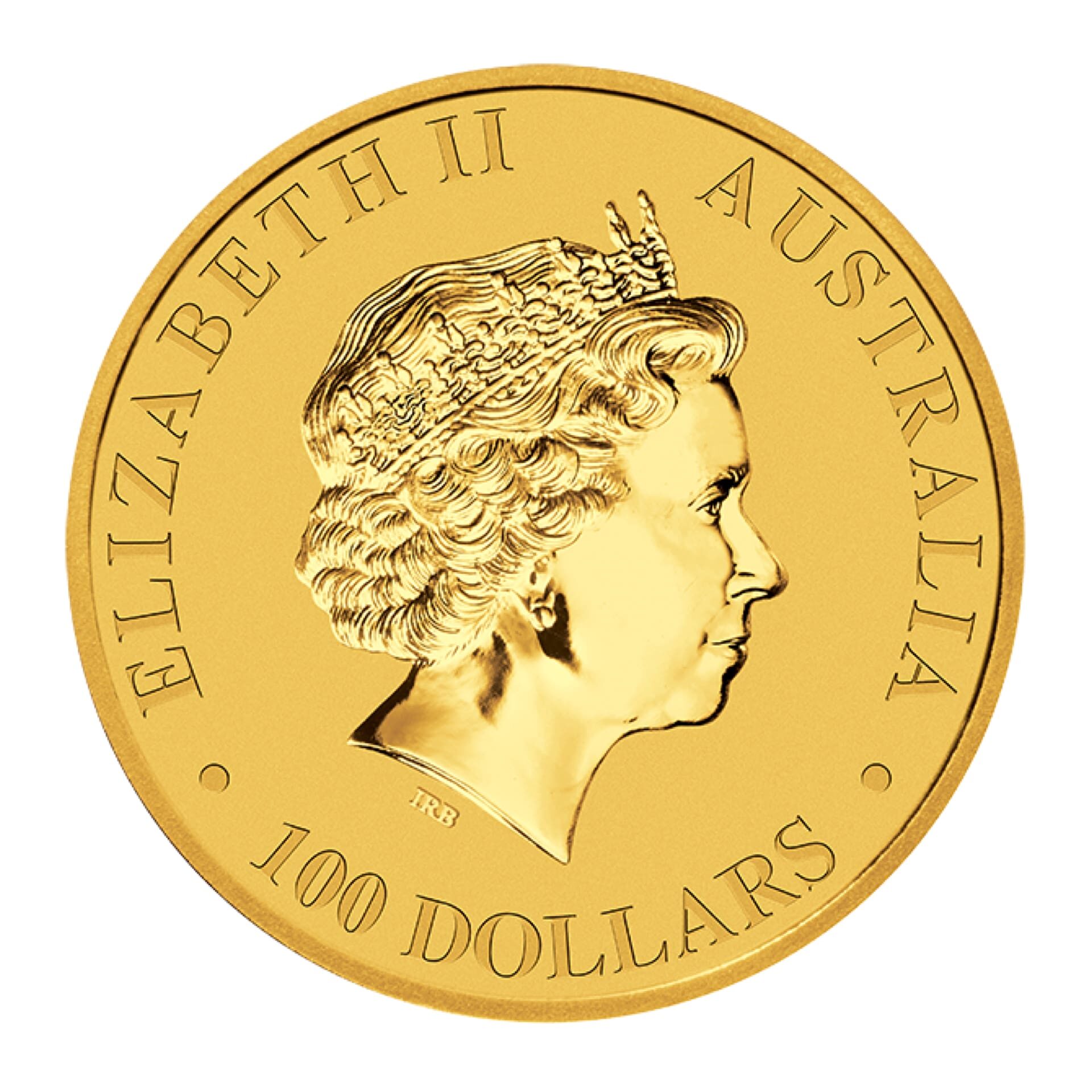 Obverse of 1 oz Australian Gold Kangaroo coin