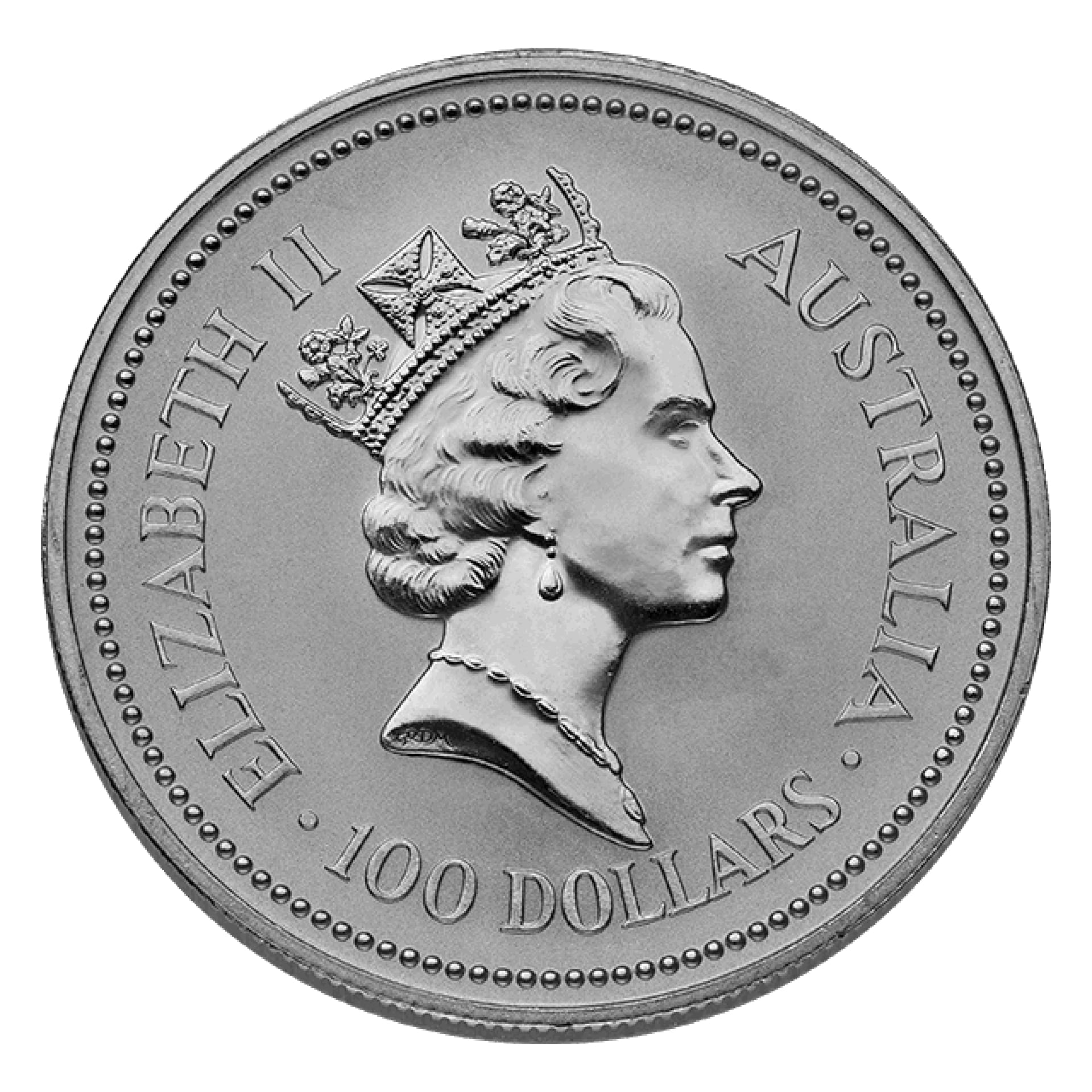 Obverse of 1 oz Australian Platinum Koala coin