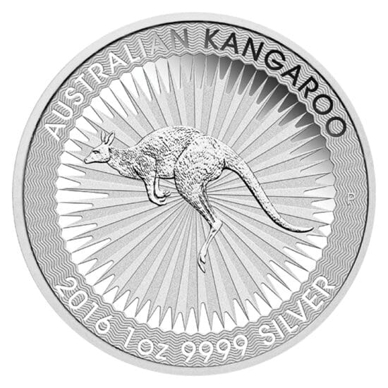Reverse of 1 oz Australian Silver Kangaroo coin