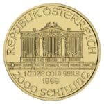 Obverse of 1 oz Austrian Gold Philharmonic coin