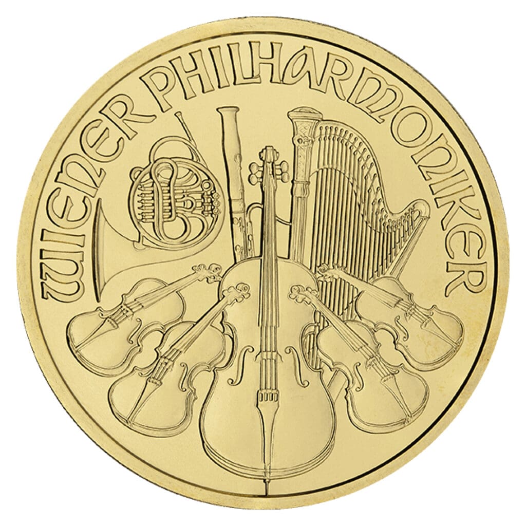 Reverse of 1 oz Austrian Gold Philharmonic coin