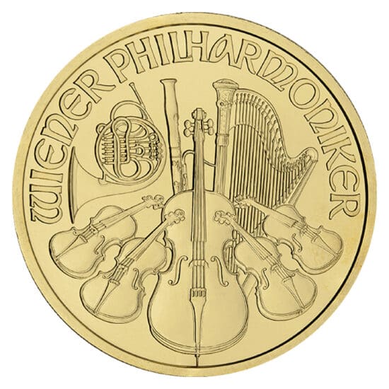 Reverse of 1 oz Austrian Gold Philharmonic coin