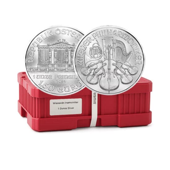 Group of Austrian Silver Philharmonic Monster Box coins