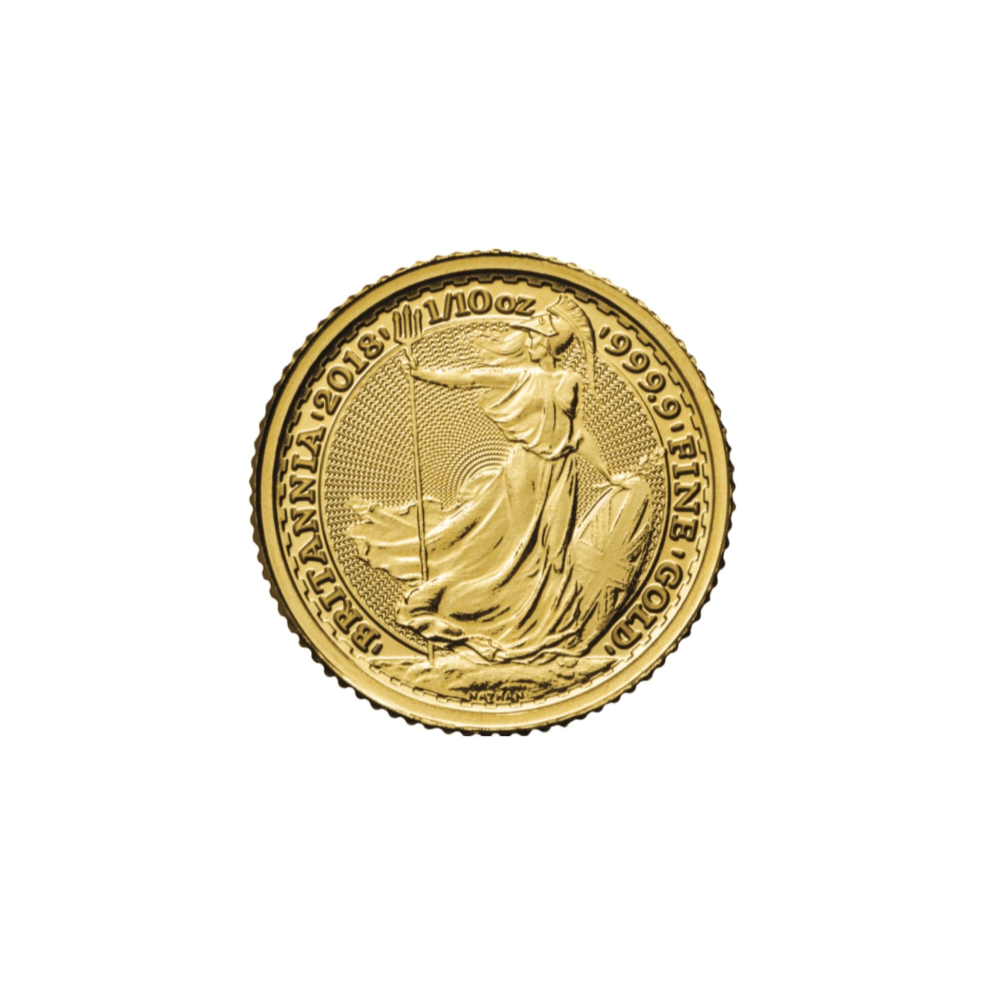 Reverse of 1/10 oz Gold Britannia coin