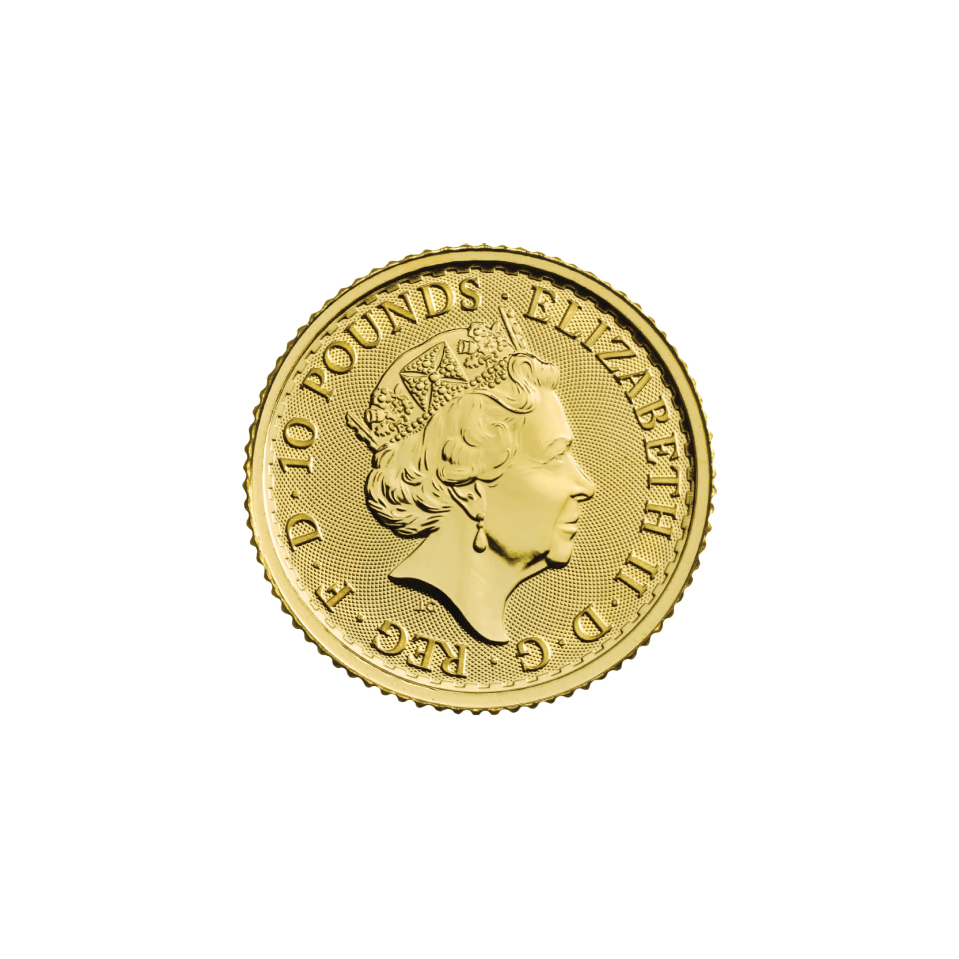 Obverse of 1/10 oz Gold Britannia coin