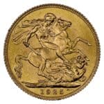 Reverse of British Gold Sovereign with St. George slaying the dragon
