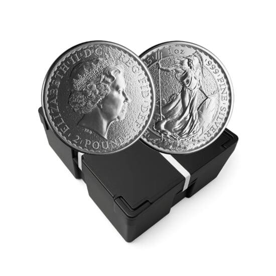 Group of British Silver Britannia Monster Box coins