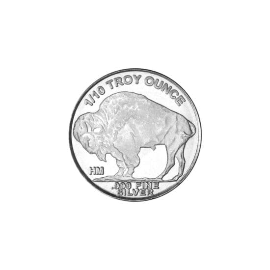 1/10 oz Silver Buffalo Round reverse