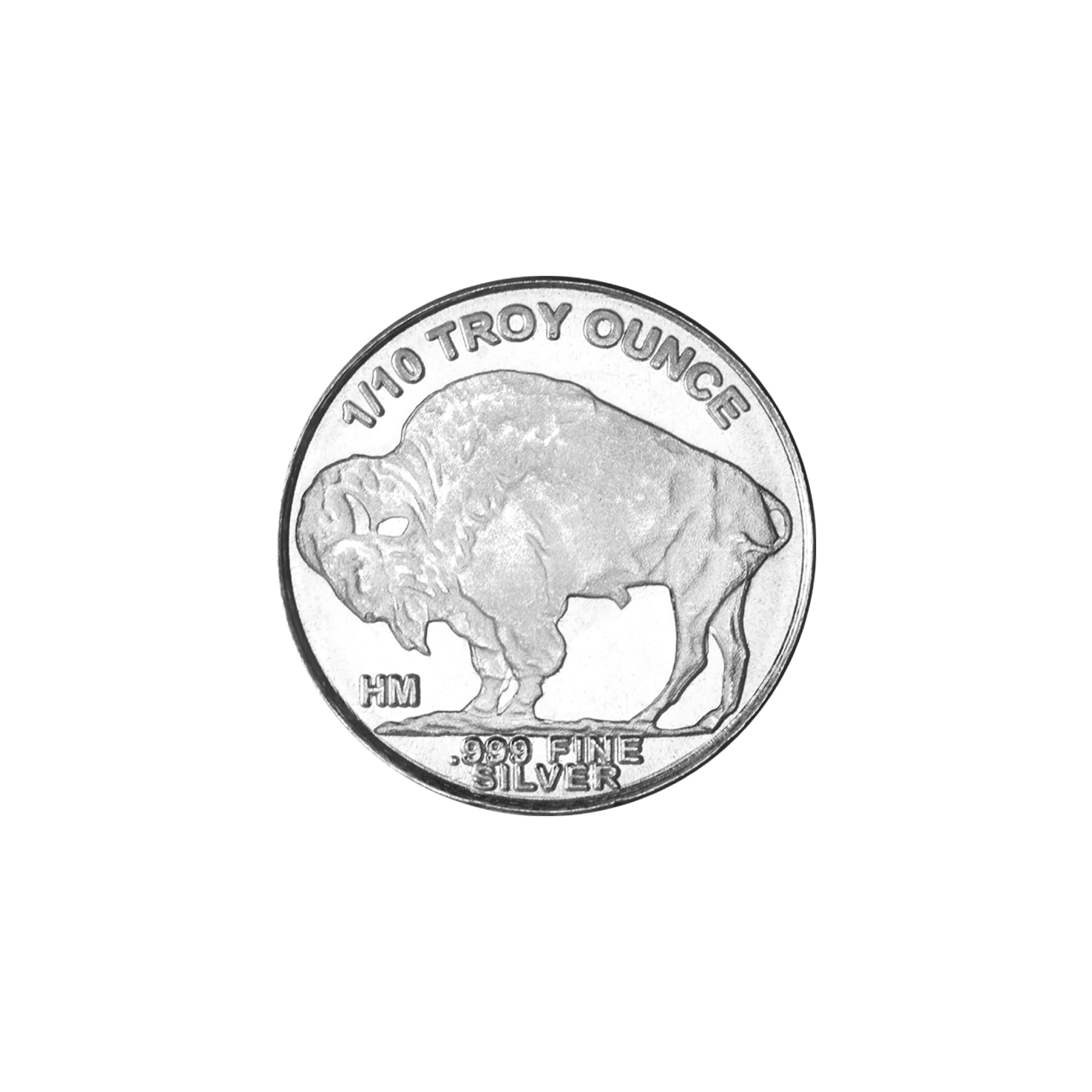 1/10 oz Silver Buffalo Round reverse